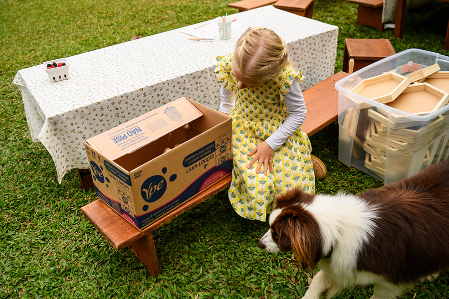 Vicky com seus animais de estimação